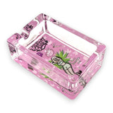 Green Planet Rectangle Glass Ashtrays – Pink Design Series (6 Pack Display)