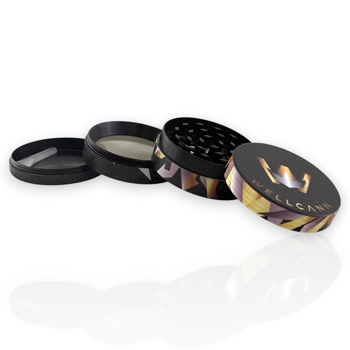 Wellcann | 50mm Metal Tobacco Grinders – 12-Piece Display Set Display Pack Super Supplys Inc