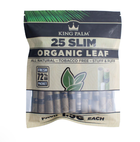 King Palm | 25 SLIM Rolls / Pouch - 8 Units Per Display Box Leaf Wrap NIBO Distribution