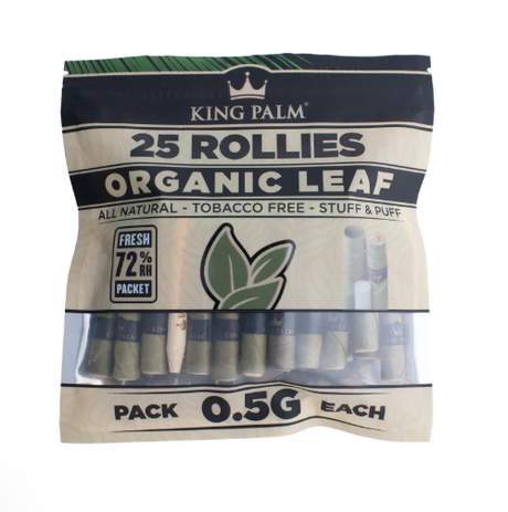 King Palm | 25 ROLLIE Rolls / Pouch - 8 Units Per Display Box Leaf Wrap NIBO Distribution