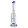 16" Straight Shooter Water Pipe with Screw Percolators - Blue Glass Bong Super Supplys Inc