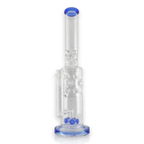 16" Straight Shooter Water Pipe with Screw Percolators - Blue Glass Bong Super Supplys Inc