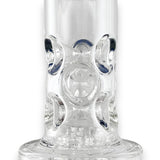 16" Straight Shooter Water Pipe with Screw Percolators - Blue Glass Bong Super Supplys Inc
