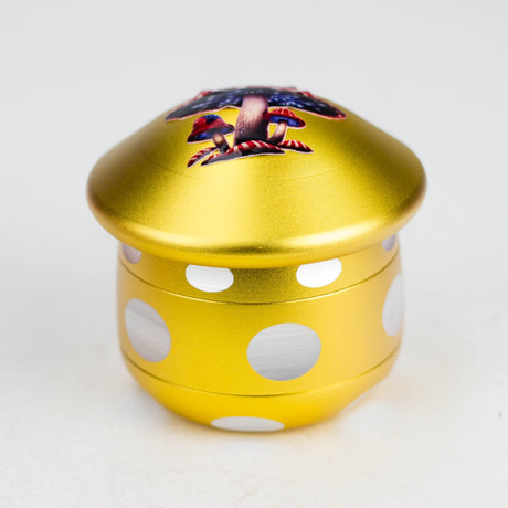 Aluminum Mushroom Grinder 4 Layers Regular Grinder 777 Smoke Yellow