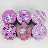 2.5" 4-Layer Kitty Design Metal Herb Grinder (Box of 6) Display Pack 777 Smoke