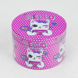 2.5" 4-Layer Kitty Design Metal Herb Grinder (Box of 6) Display Pack 777 Smoke