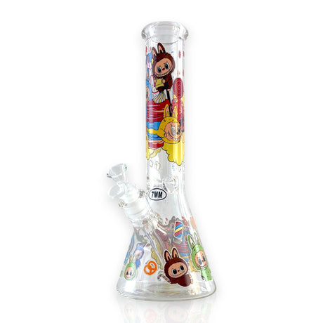 14" 7MM “Cute Monster Crew” Heavy-Duty Beaker Water Pipe Glass Bong Super Supplys Inc Design C