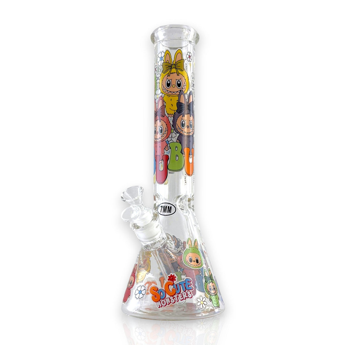 14" 7MM “Cute Monster Crew” Heavy-Duty Beaker Water Pipe Glass Bong Super Supplys Inc Design A
