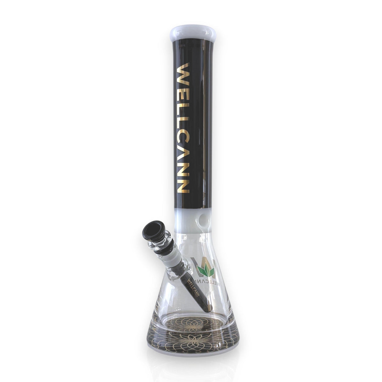 Wellcann | 16" Heavy-Duty 7MM Beaker Water Pipe – Extra Thick Base-Black Glass Bong Super Supplys Inc
