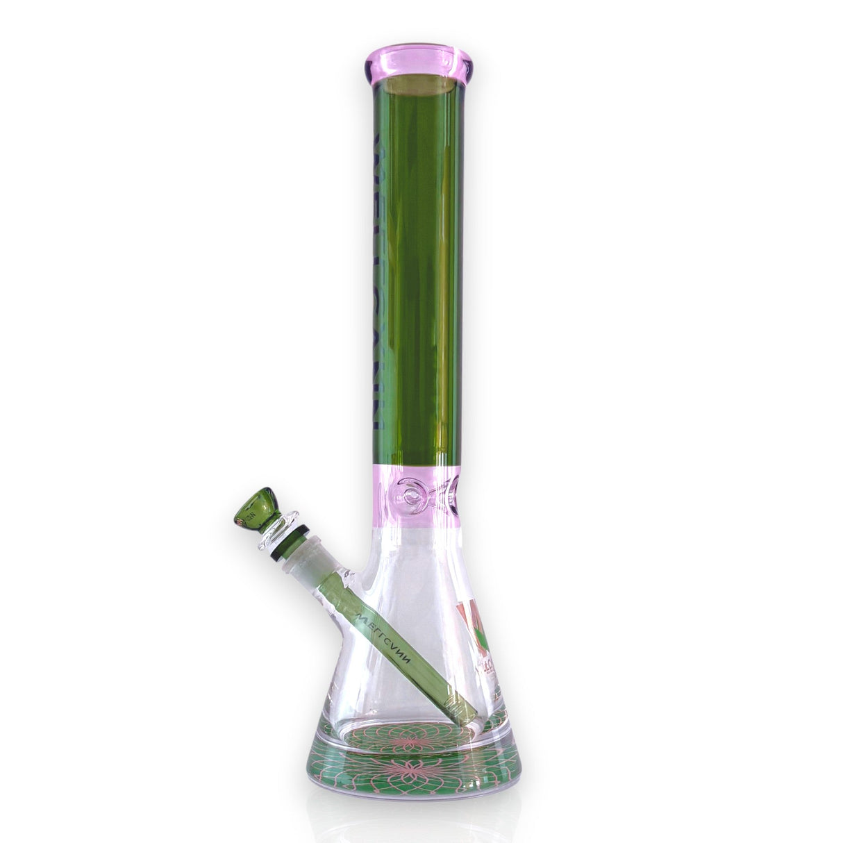 Wellcann | 16" Heavy-Duty 7MM Beaker Water Pipe – Extra Thick Base-Green Glass Bong Super Supplys Inc