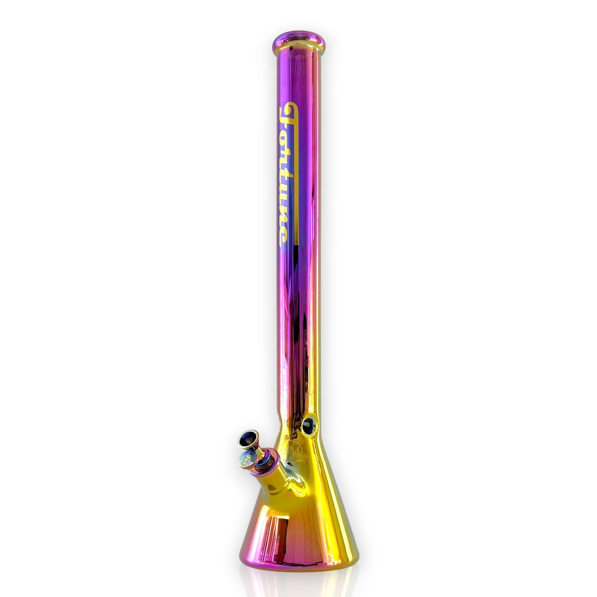 Fortune | 24" Electroplated 7MM Beaker Water Pipe Glass Bong Fortune Purple Iridescent