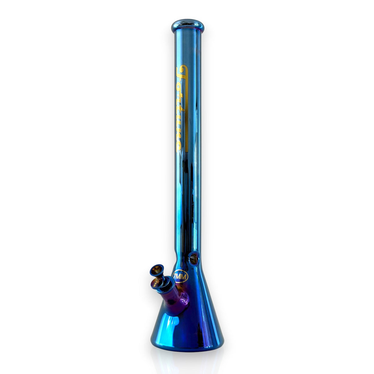 Fortune | 24" Electroplated 7MM Beaker Water Pipe Glass Bong Fortune Electric Blue