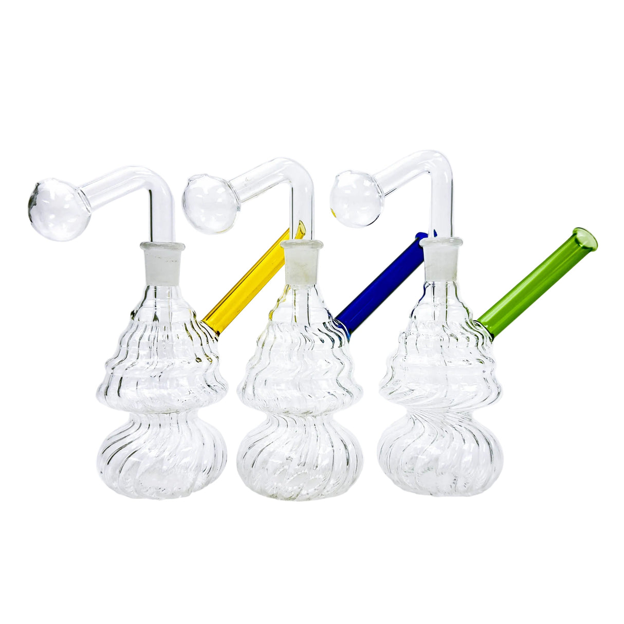 7" Wrinkled Oil Burner Water Bong – Assorted Colors Glass Bong RMG WHOLESALE