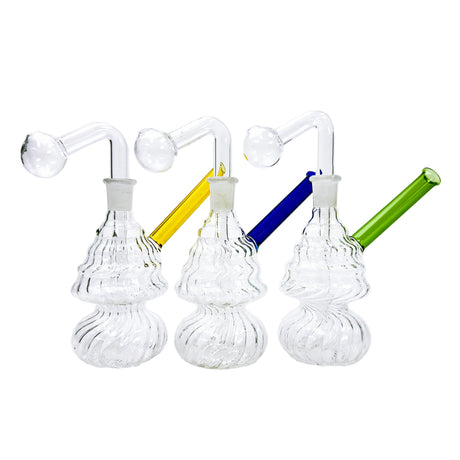 7" Wrinkled Oil Burner Water Bong – Assorted Colors Glass Bong RMG WHOLESALE