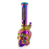 Fortune | 14" Electroplated 7MM Skull Bong Glass Bong Fortune Purple Iridescent