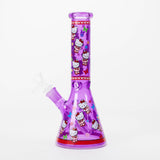 10" Glass Beaker Bong With New Kitty Design Glass Bong 777 Smoke Purple
