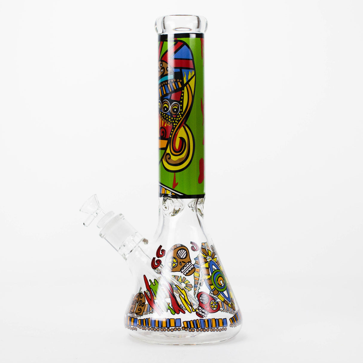 14" 7mm Glass Bong With Abstract Art Design Glass Bong 777 Smoke