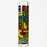 14" 7mm Glass Bong With Abstract Art Design Glass Bong 777 Smoke