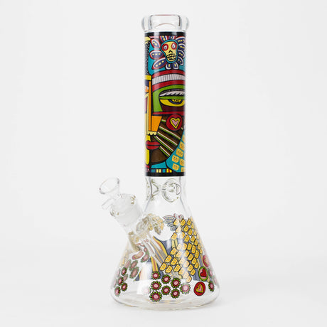 14" 7mm Glass Bong With Abstract Art Design Glass Bong 777 Smoke Design 2