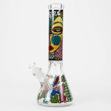 14" 7mm Glass Bong With Abstract Art Design Glass Bong 777 Smoke Design 3