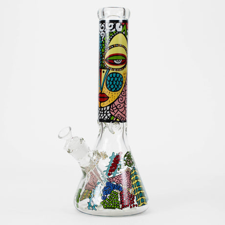 14" 7mm Glass Bong With Abstract Art Design Glass Bong 777 Smoke Design 3