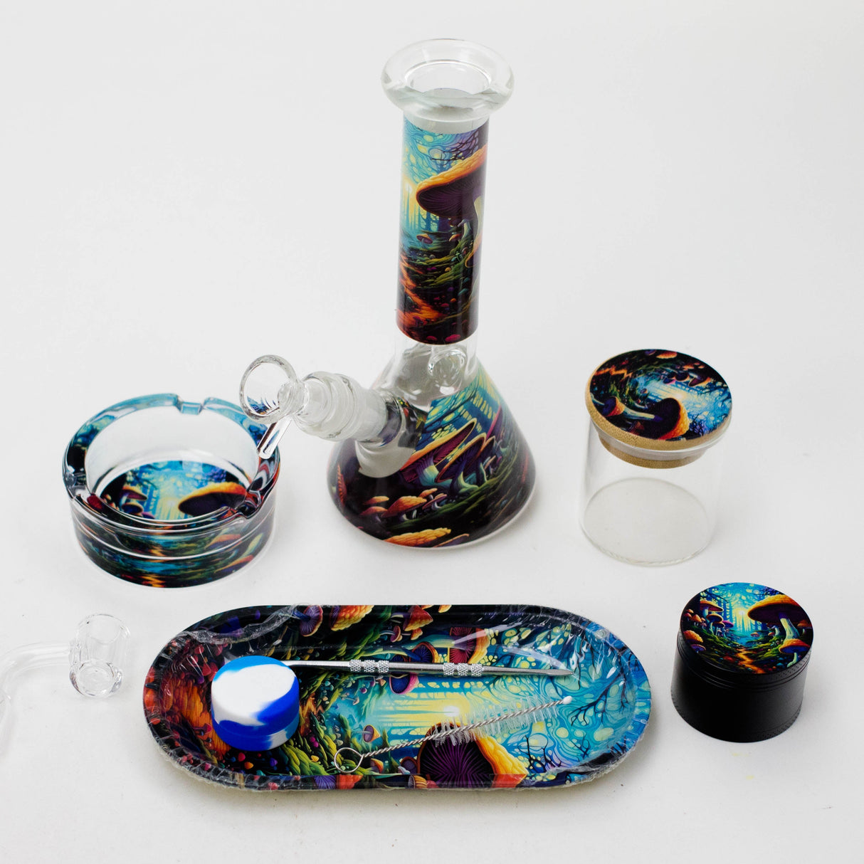 10-in-1 Smoke Set Complete Smoking Kit Bundle 777 Smoke Mushroom 2