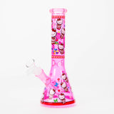 10" Glass Beaker Bong With New Kitty Design Glass Bong 777 Smoke Pink