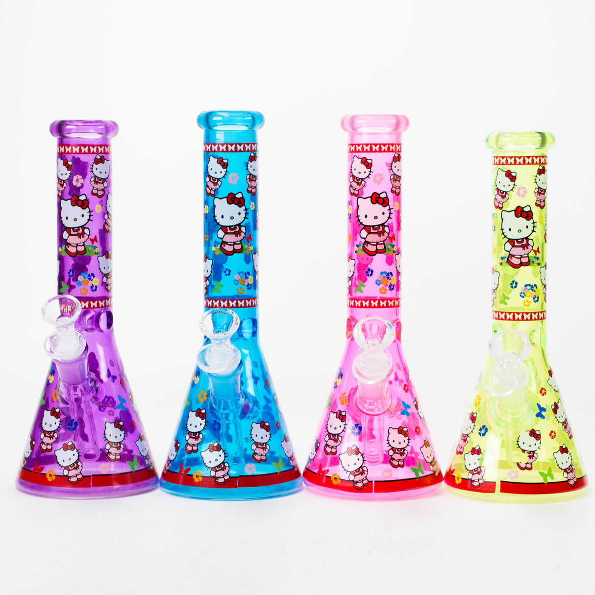 10" Glass Beaker Bong With New Kitty Design Glass Bong 777 Smoke