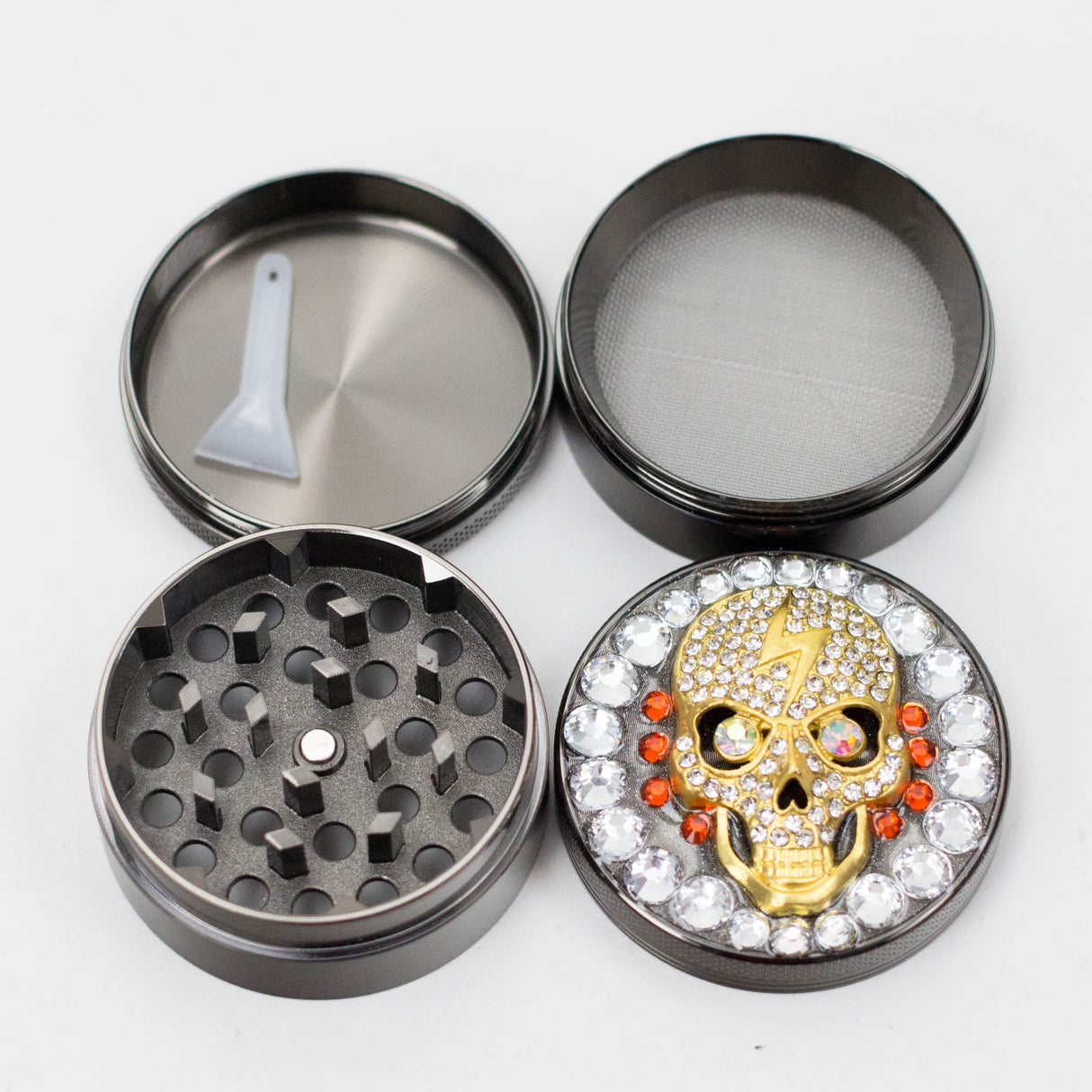 Genie | 4-Part 50mm 3D Grinder with Cubic Zirconia – Box of 6 [GR50] Regular Grinder BB Canada