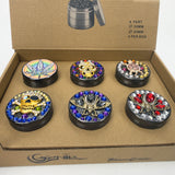 Genie | 4-Part 63mm 3D Decorative Grinder with rhinestones – Box of 6 [GR63] Regular Grinder BB Canada