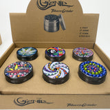 Genie | 4-Part 50mm 3D Grinder with Cubic Zirconia – Box of 6 [GR50] Regular Grinder BB Canada