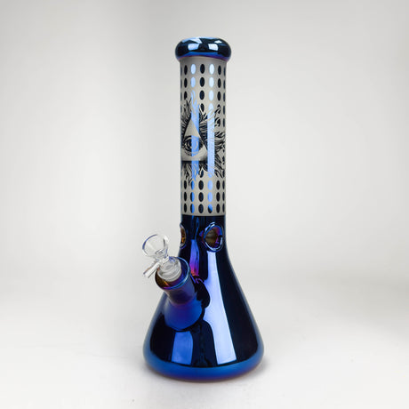 14" Eye Design Glass Bong – 7mm Thick with Ice Catcher Glass Bong 777 Smoke