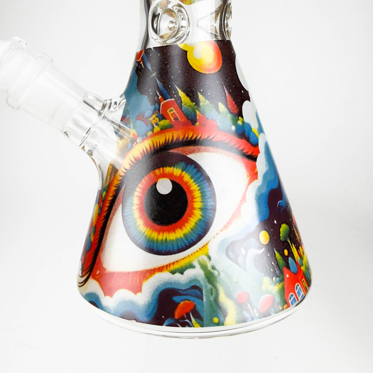 10″ Eyes Design Glass Beaker Water Pipe Glass Bong 777 Smoke