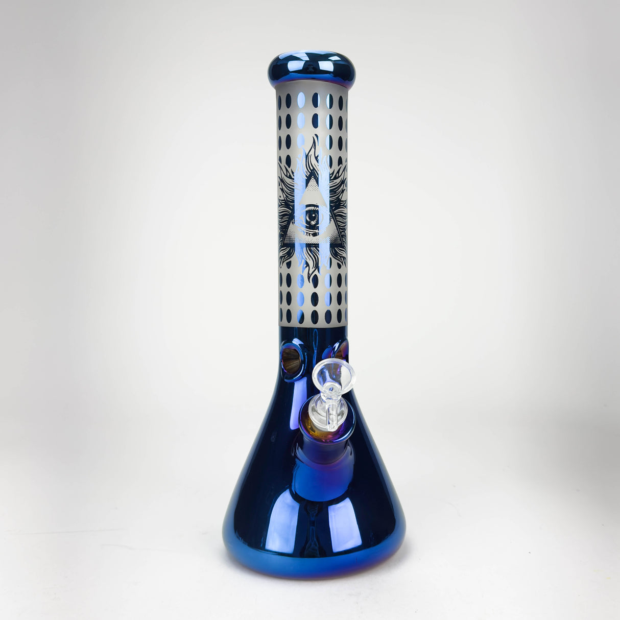 14" Eye Design Glass Bong – 7mm Thick with Ice Catcher Glass Bong 777 Smoke