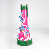 10" 3D Mushroom Design Glass Beaker Bong