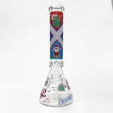 14" Holiday Series 7mm Thick Glass Water Bong – Glow in the Dark Glass Bong LEHIGH WHOLESALE CANDY CANE SANTA