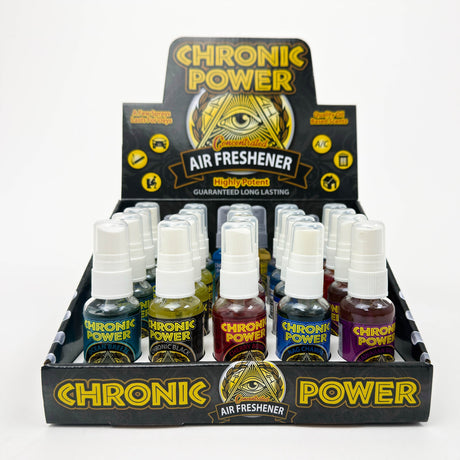 CHRONIC POWER AIR FRESHENER – Box of 20 | Long-Lasting, Concentrated Oil-Based Scents Odour Eliminator Spray LEHIGH WHOLESALE