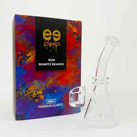 Cheech | 5" Mini Quartz Beaker Glass Rig Smoking Cat Distribution