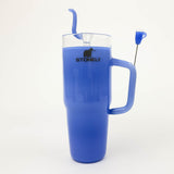 Pulsar | 8.5" Stonely Cup Water Pipe – Unique Insulated Cup Design Glass Bong Smoking Cat Distribution Blue