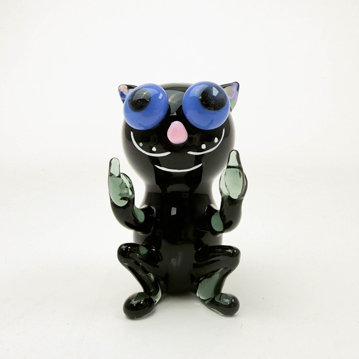 Cheech | 3.5" Black Cat Attack Hand Pipe [PIPE-169] Glass Pipe Smoking Cat Distribution