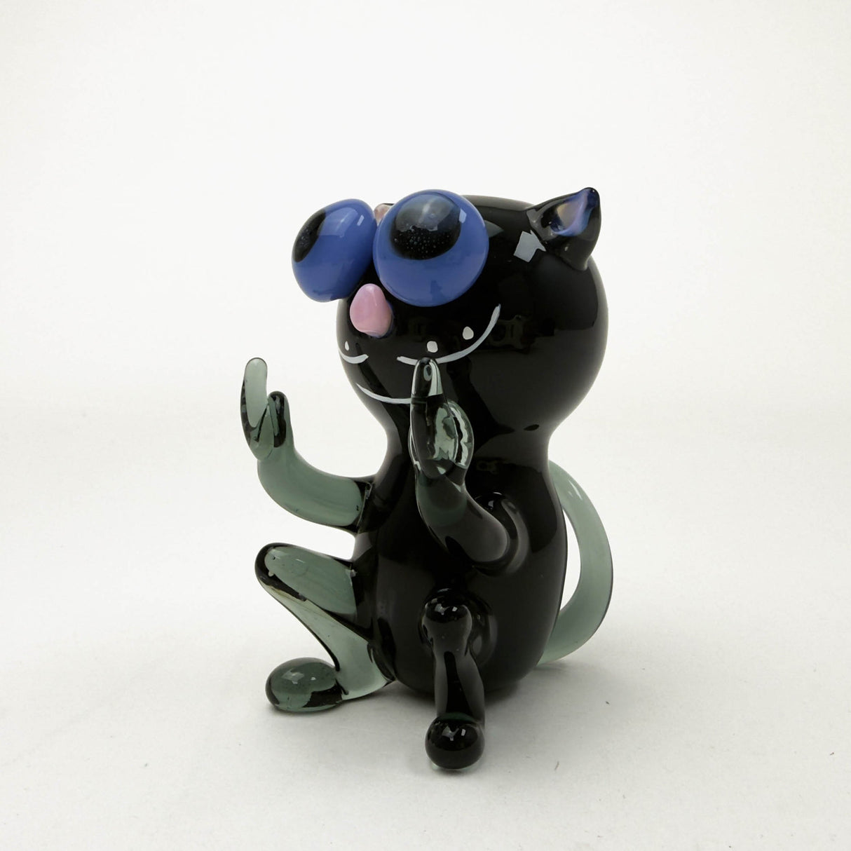 Cheech | 3.5" Black Cat Attack Hand Pipe [PIPE-169] Glass Pipe Smoking Cat Distribution