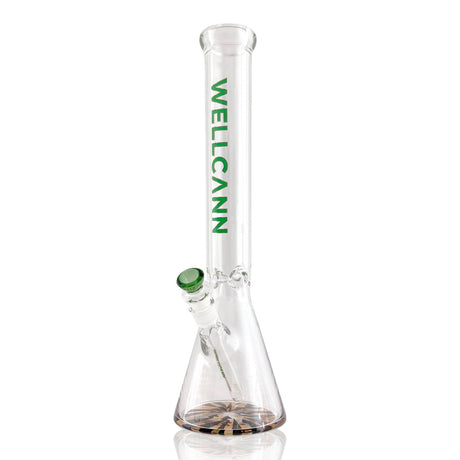 Wellcann | HeavyShield 17" Premium Beaker Bong – 7mm Thick Glass Reinforced Base Glass Bong Super Supplys Inc Green/Black