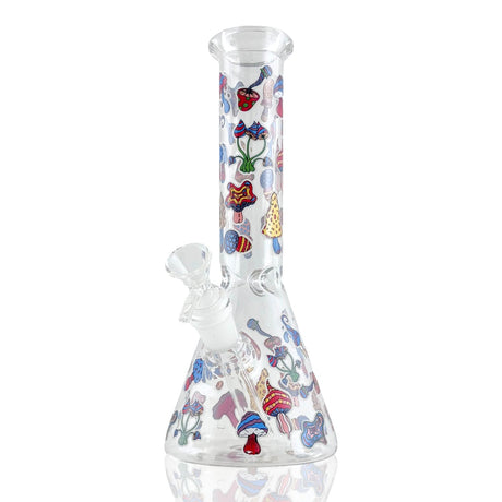 10" Psychedelic Shroomscape Beaker Bong – 4mm Thick Glass Glass Bong Super Supplys Inc Design B