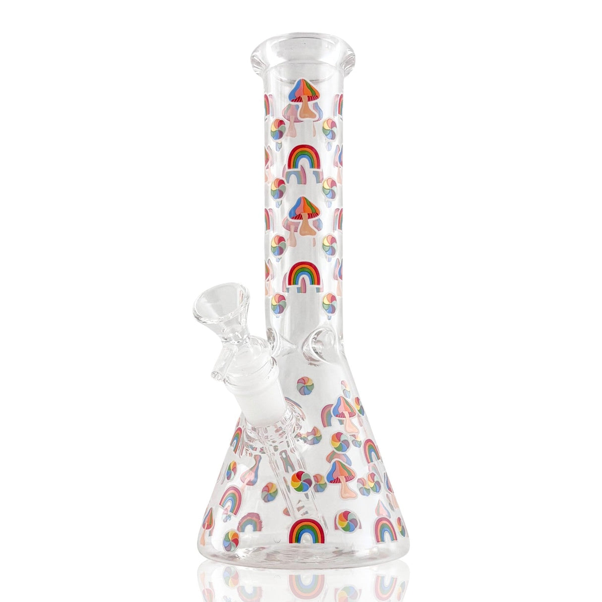 10" Psychedelic Shroomscape Beaker Bong – 4mm Thick Glass Glass Bong Super Supplys Inc Design C