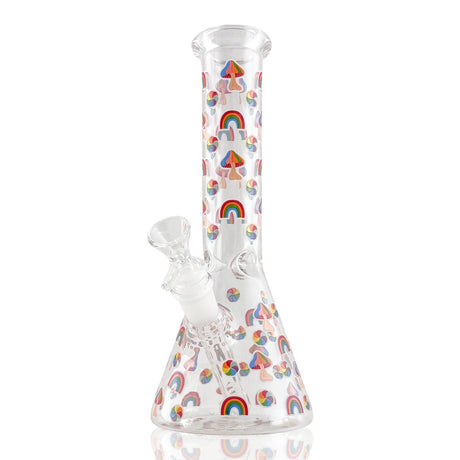 10" Psychedelic Shroomscape Beaker Bong – 4mm Thick Glass Glass Bong Super Supplys Inc Design C