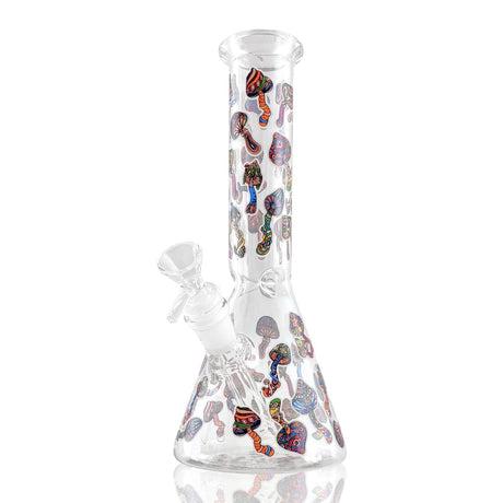10" Psychedelic Shroomscape Beaker Bong – 4mm Thick Glass Glass Bong Super Supplys Inc Design D