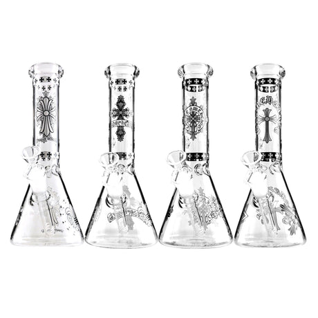 10" Gothic Cross Beaker Bong Series – 4mm Thick Glass Glass Bong Super Supplys Inc