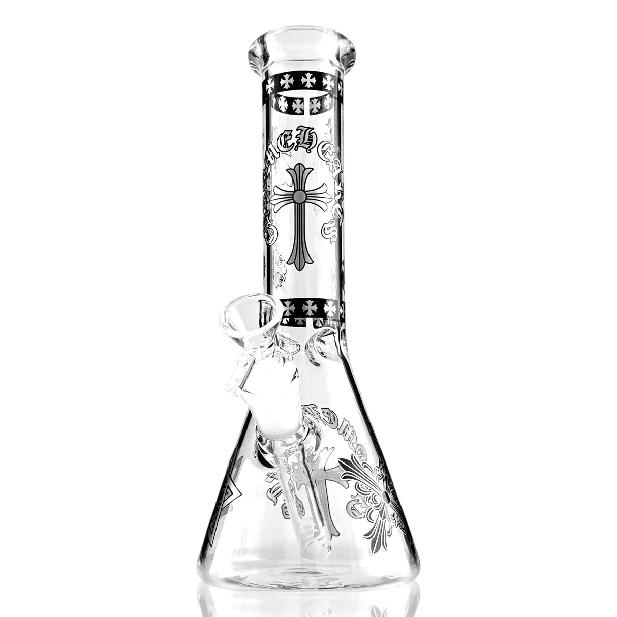 10" Gothic Cross Beaker Bong Series – 4mm Thick Glass Glass Bong Super Supplys Inc Design A