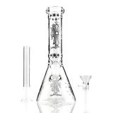 10" Gothic Cross Beaker Bong Series – 4mm Thick Glass Glass Bong Super Supplys Inc Design B