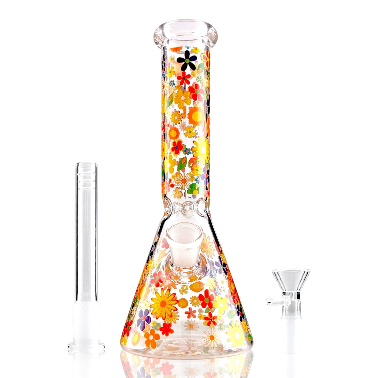 10" Floral Garden Beaker Bong Series – 4mm Thick Glass Glass Bong Super Supplys Inc